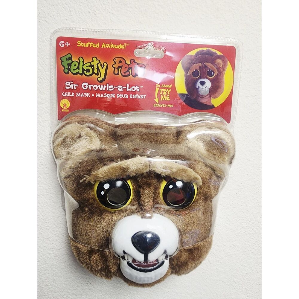 Rubies Feisty Pets Sir Growls A Lot Bear Furry Kids Child Mask Costume Cosplay